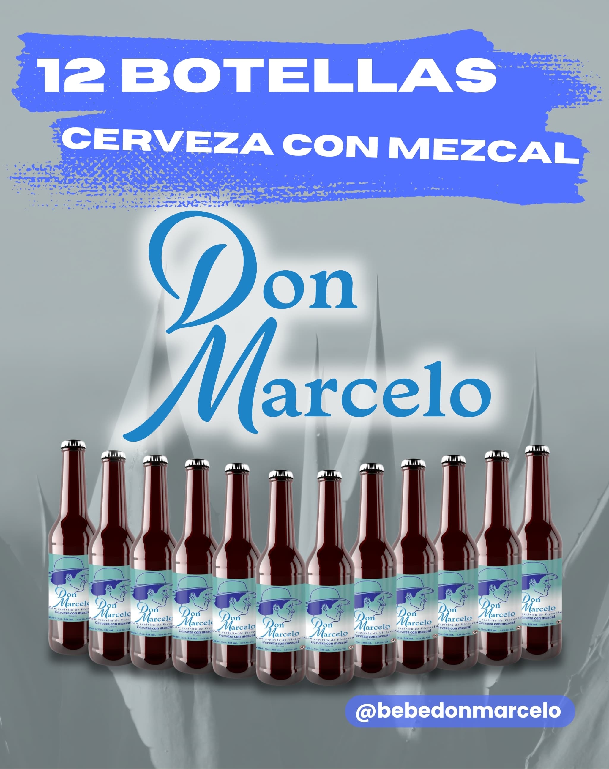 12 botellas de cerveza con Mezcal