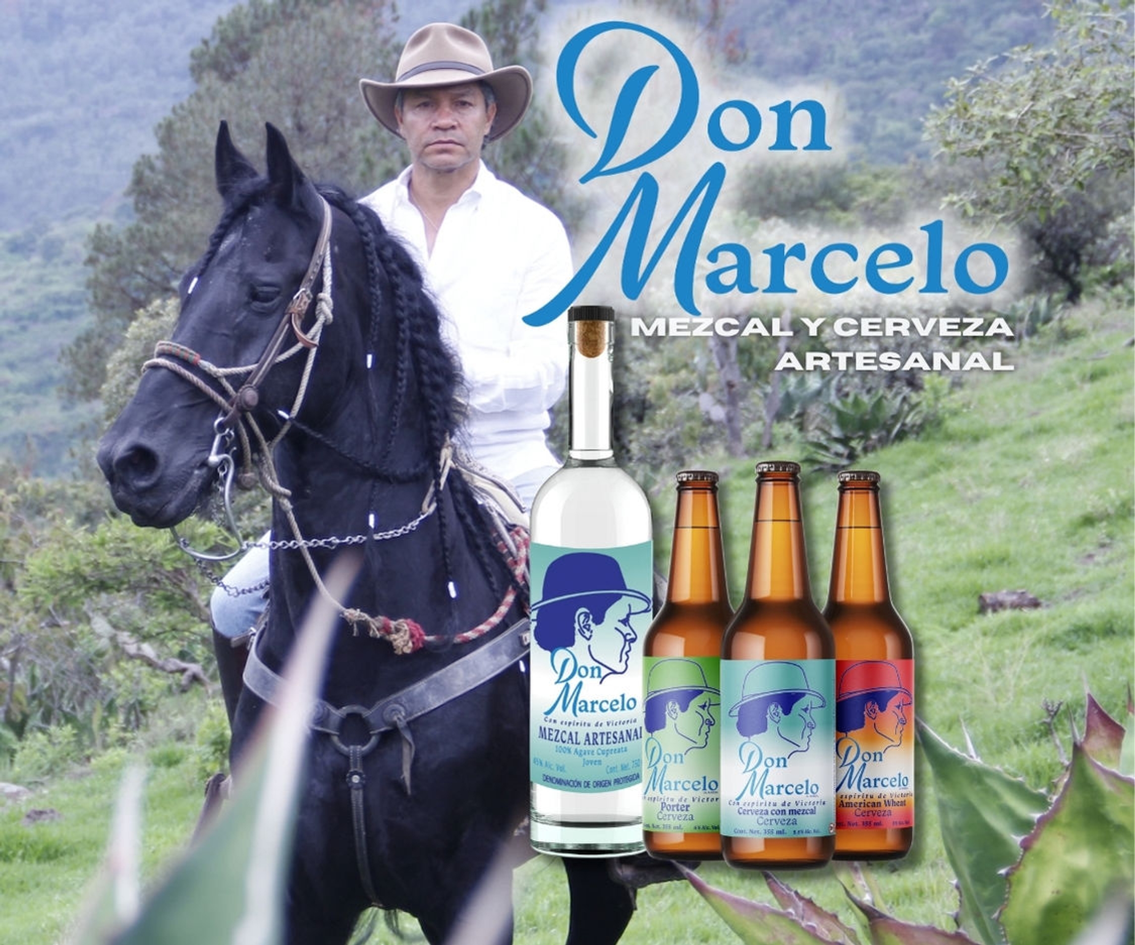 Don Marcelo a caballo con mezcal y cervezas artesanales